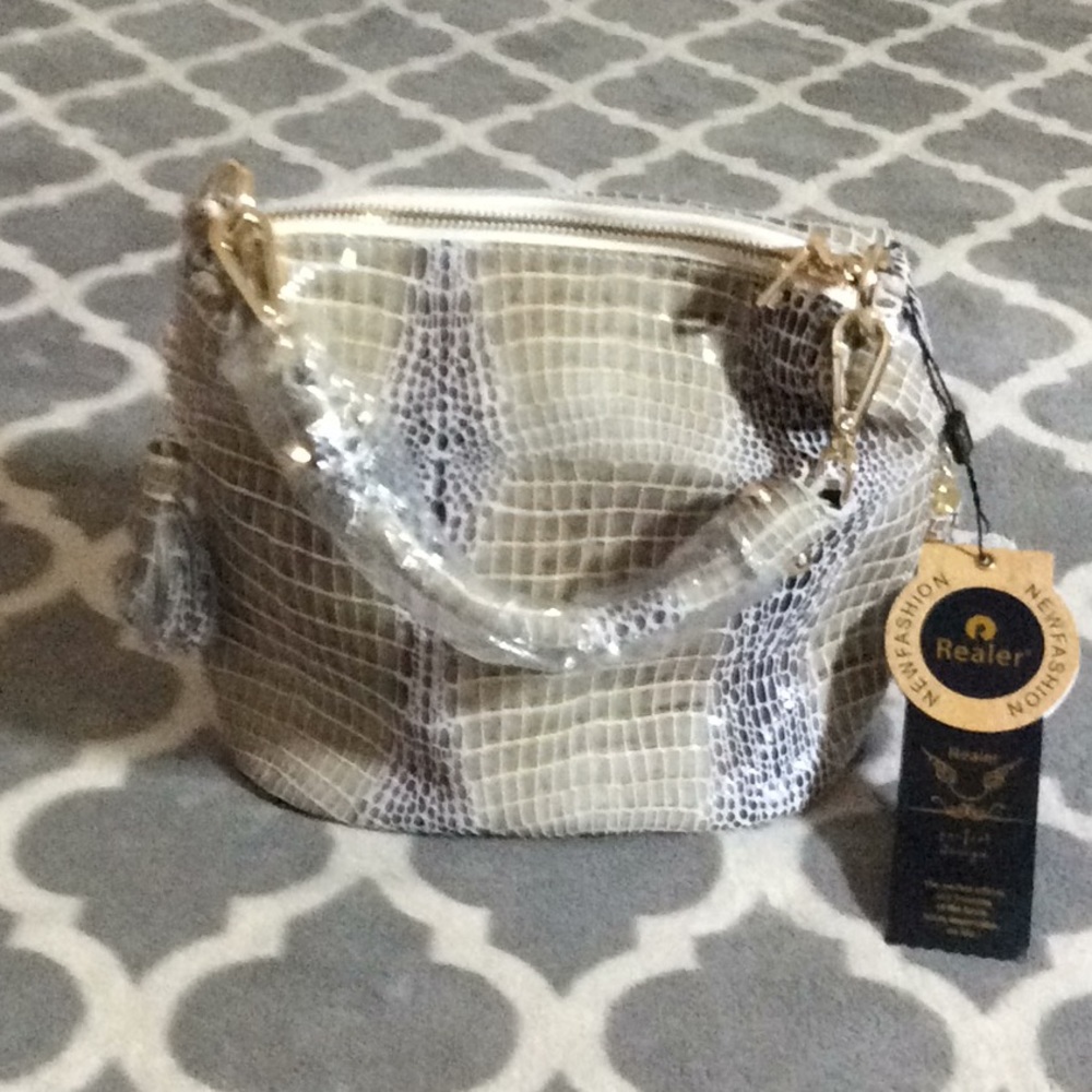 Realer medium snakeskin bag NWT